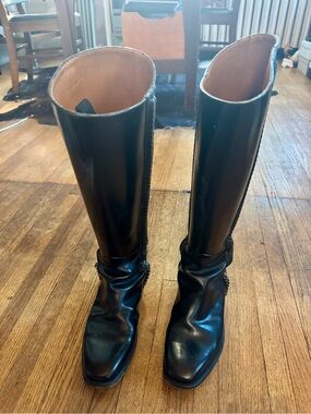 Givenchy Tall Black Leather Riding Boots
